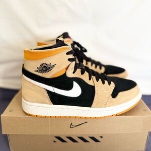 AUTHENTIC Jordan 1 High Zoom Air CMFT Pumpkin Spice size 8 CT0978-200 PRE-OWNED